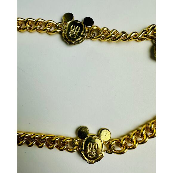Vintage Mickey Mouse Disney Adjustable Chain Belt Glentex New York Gold Tone 42" - Picture 14 of 16